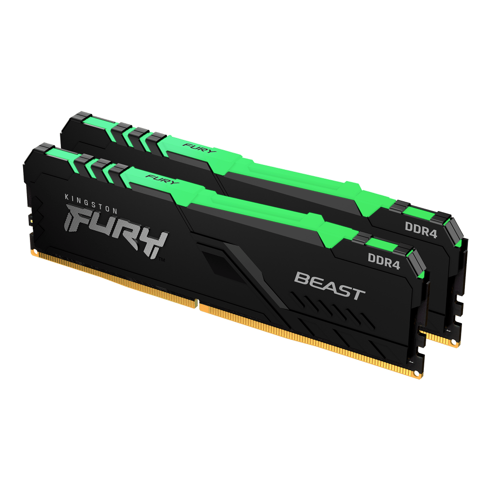 Kingston Fury Beast RGB 16GB (8GBx2) DDR4 3200MHz Desktop Memory - Vektra Computers LLC Kingston Fury Beast RGB 16GB (8GBx2) DDR4 3200MHz Desktop Memory - Vektra Computers LLC